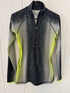 Nike Pro Dri-FIT Full Zip Long Sleeve large Athletic Top Women’s Black Neon